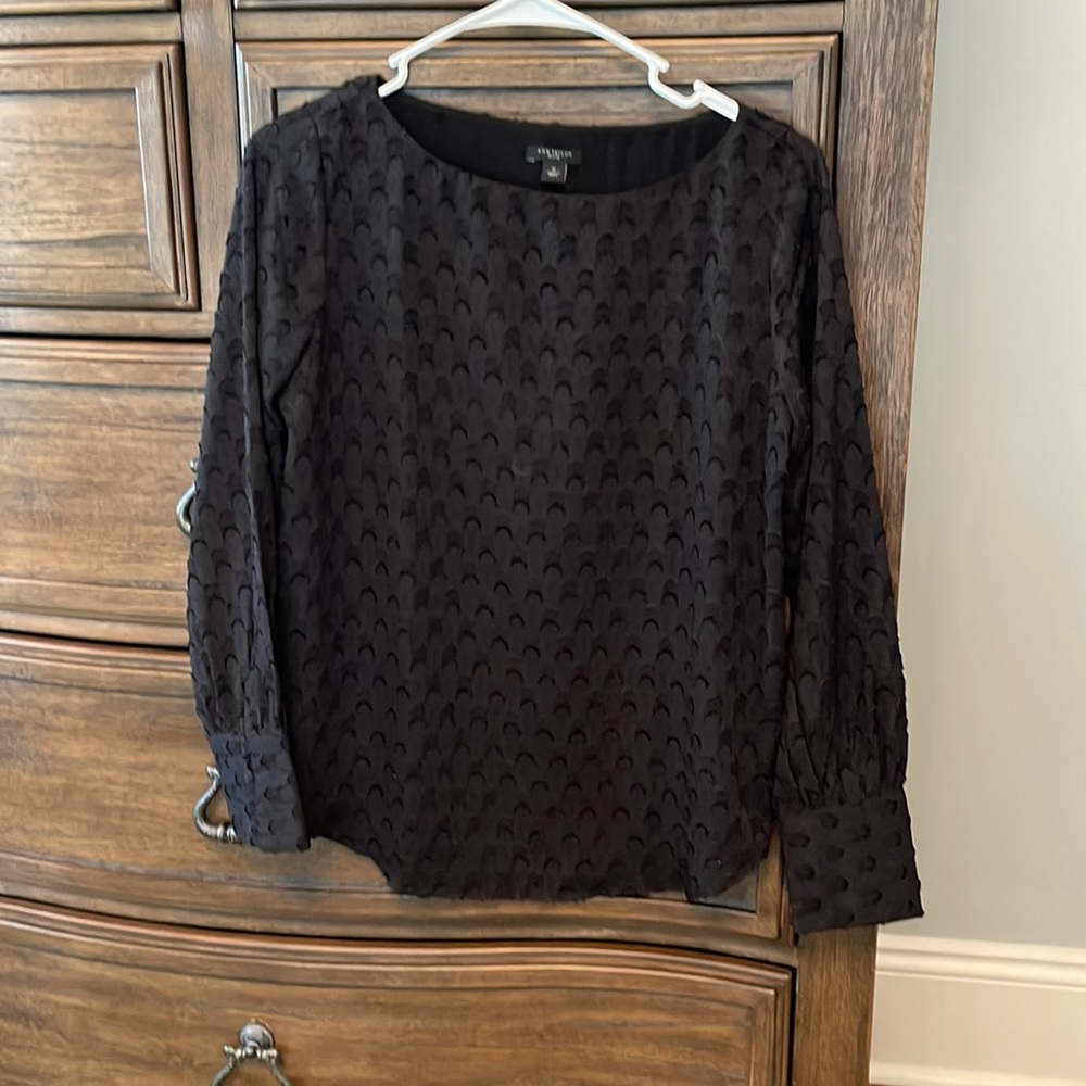Ann Taylor    Black Dress Shirt    Petite Size Small